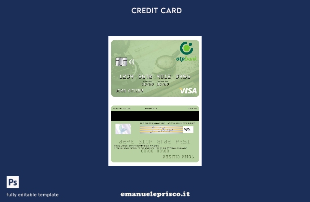 modello di carta visto Ungheria OTP Bank in stile verificato